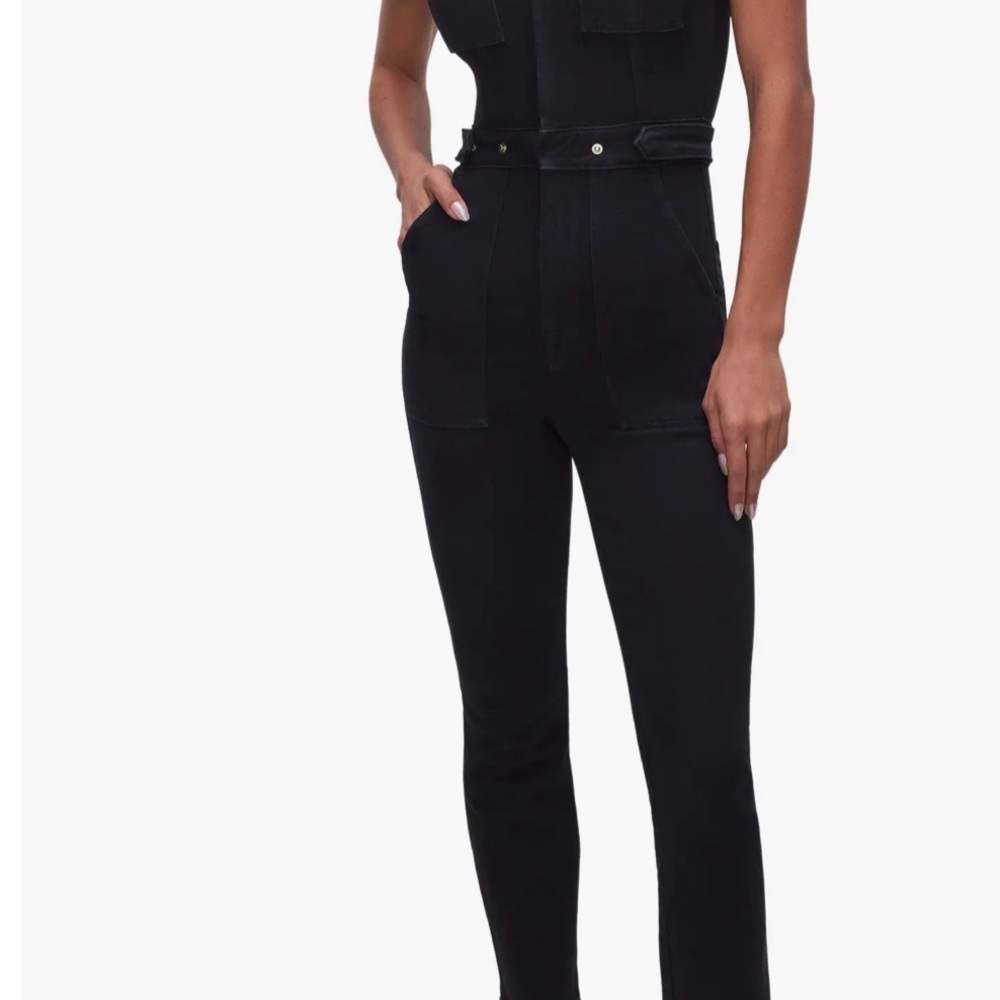 Good American Black Denin Jumpsuit